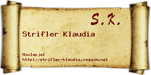 Strifler Klaudia névjegykártya