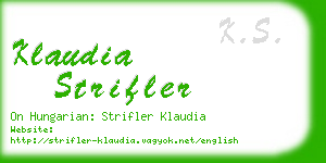 klaudia strifler business card